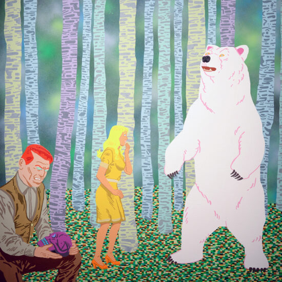 Finalement II. Acrylique et peinture aérosol sur toile/Acrylic and spray paint on canvas, 122 X 122 cm, 2013.