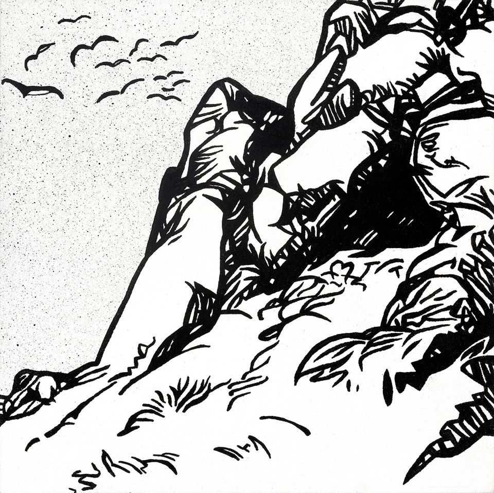 La caverne, Acrylique sur panneau de bois/Acrylic on wood panel, 25.4 X 25.4 cm, 2018.