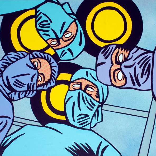 La Peur d’Andy Warhol. Acrylique et peinture en aérosol sur toile/Acrylic and spray paint on canvas, 46 X 46 cm, 2011.