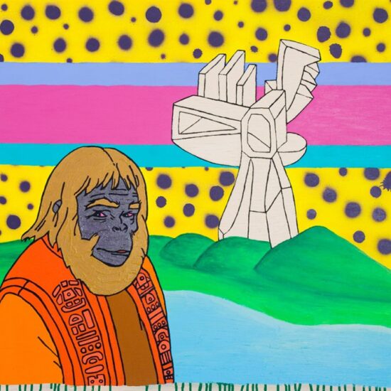 Le Prophète. Acrylique et peinture aérosol sur toile/Acrylic and spray paint on canvas, 76 X 76 cm, 2008.