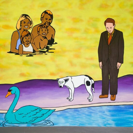 Finalement. Acrylique et peinture aérosol sur toile/Acrylic and spray paint on canvas, 122 X 122 cm, 2008.