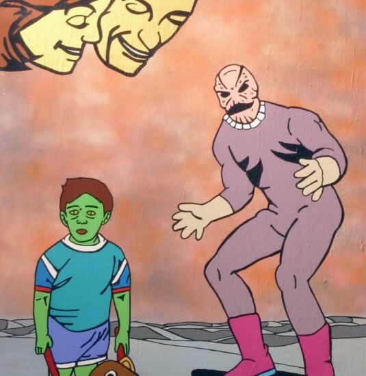 Apocalypso. Acrylique et peinture en aérosol sur toile/Acrylic and spray paint on canvas, 122 X 92 cm, 2009.