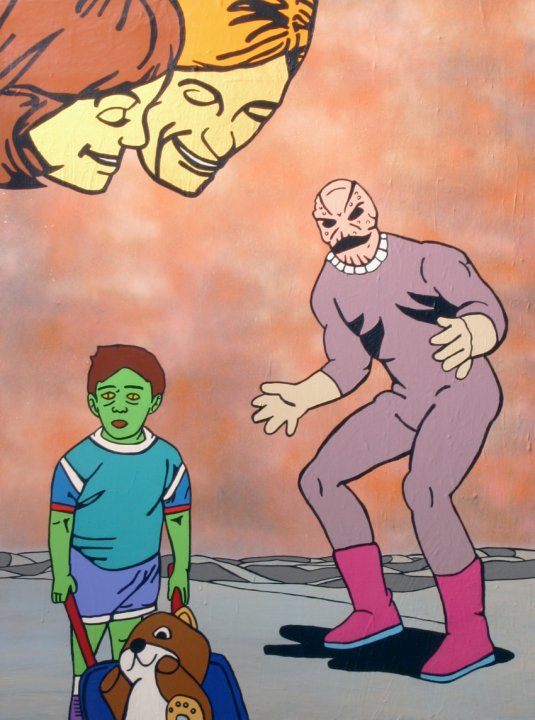 Apocalypso. Acrylique et peinture en aérosol sur toile/Acrylic and spray paint on canvas, 122 X 92 cm, 2009.