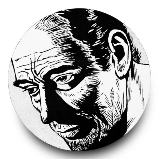 Bogey, Acrylique sur panneau de bois/Acrylic on wood panel, Tondo 25.4 X 25.4 cm, 2016.