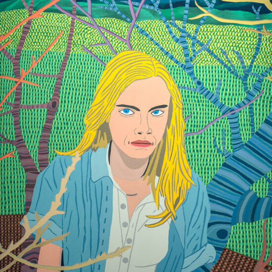 Dans la forêt, Acrylique sur toile/ Acrylic on canvas, 122 X 91.4 cm, 2017.