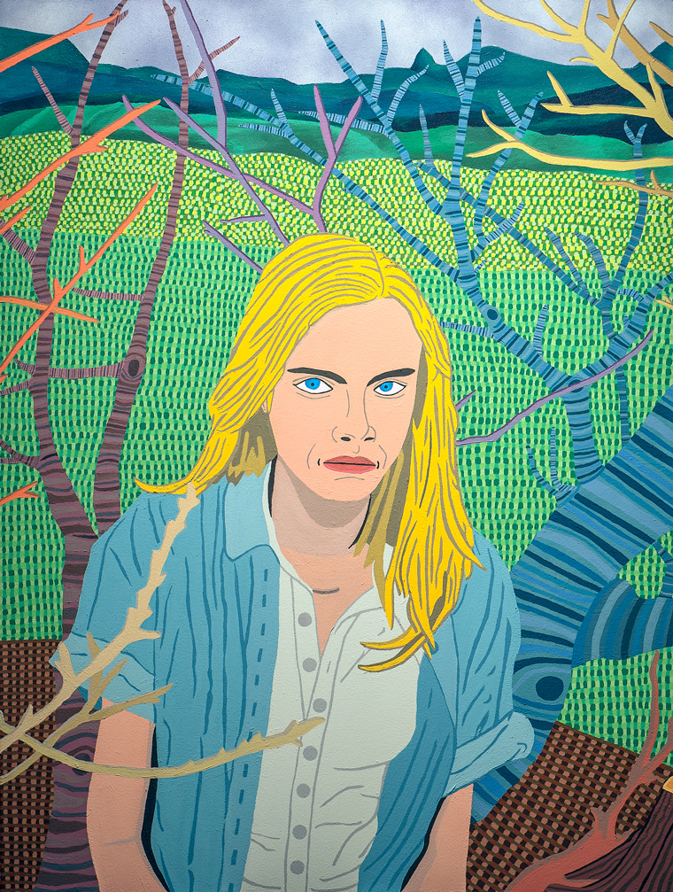 Dans la forêt, Acrylique sur toile/ Acrylic on canvas, 122 X 91.4 cm, 2017.