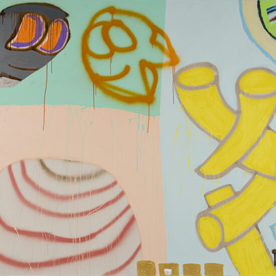 Composition XII, Acrylique et peinture aérosol sur toile/Acrylic and spray paint on canvas, 183 X 244 cm, 2006.