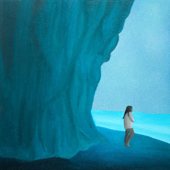 Lune Bleue/Blue Moon, Huile sur toile/Oil on canvas, 41 X 41 cm, 2014.