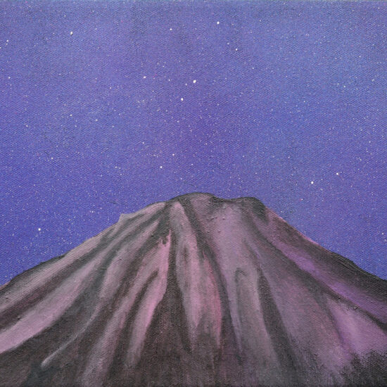 Montagne I- Les étoiles, Huile sur toile/Oil on canvas, 23 X 31 cm, 2014.