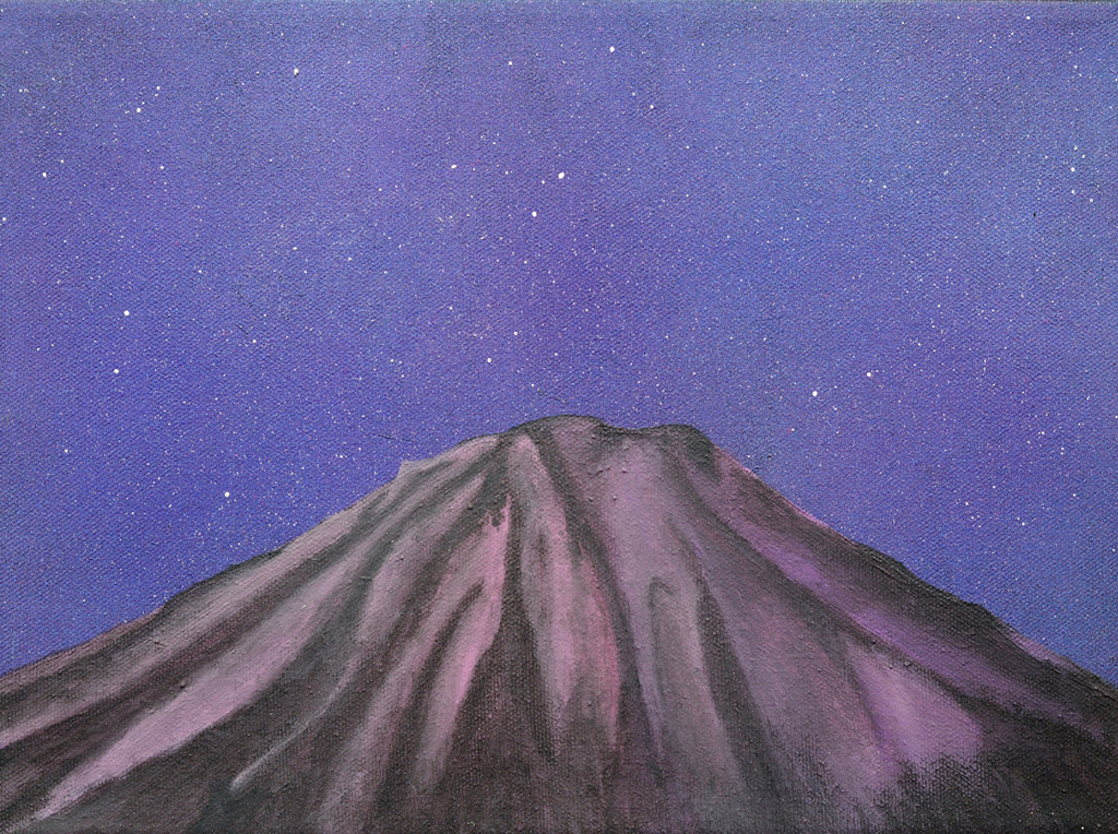 Montagne I- Les étoiles, Huile sur toile/Oil on canvas, 23 X 31 cm, 2014.