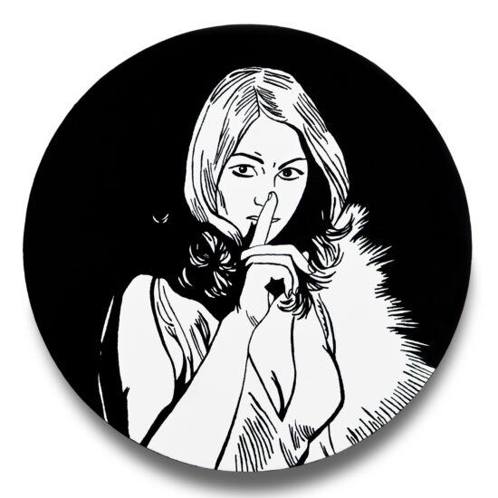 Silencio, Acrylique sur panneau de bois/Acrylic on wood panel, Tondo 25.4 X 25.4 cm, 2015.