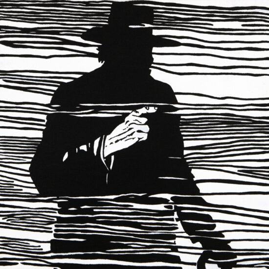 BRUME, Acrylique sur panneau de bois/Acrylic on wood panel, 40.64 X 40.64 cm, 2021.