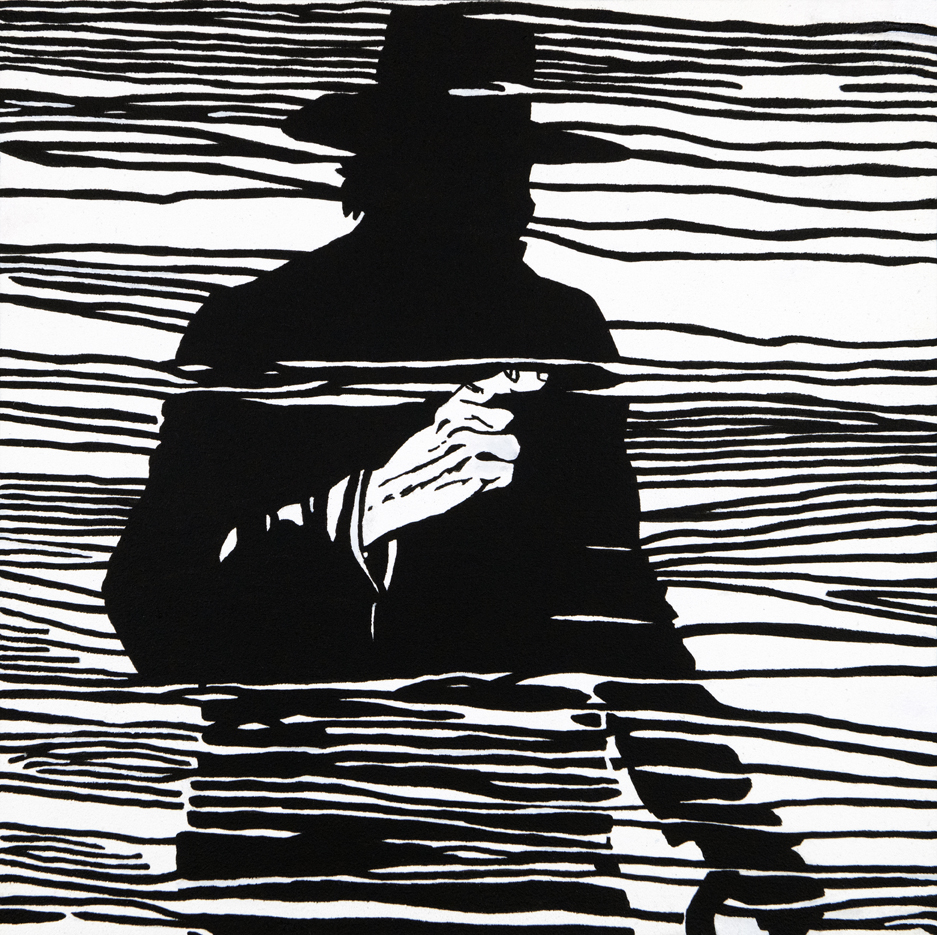 BRUME, Acrylique sur panneau de bois/Acrylic on wood panel, 40.64 X 40.64 cm, 2021.