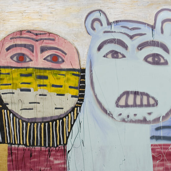 L’Anxiété, Acrylique et peinture aérosol sur toile/Acrylic and spray paint on canvas, 152 X 213 cm, 2006.