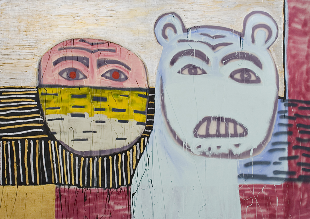 L’Anxiété, Acrylique et peinture aérosol sur toile/Acrylic and spray paint on canvas, 152 X 213 cm, 2006.