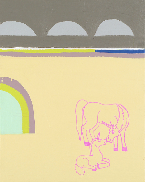 Les licornes, Acrylique sur toile/Acrylic on canvas, 76 X 61 cm, 2007.
