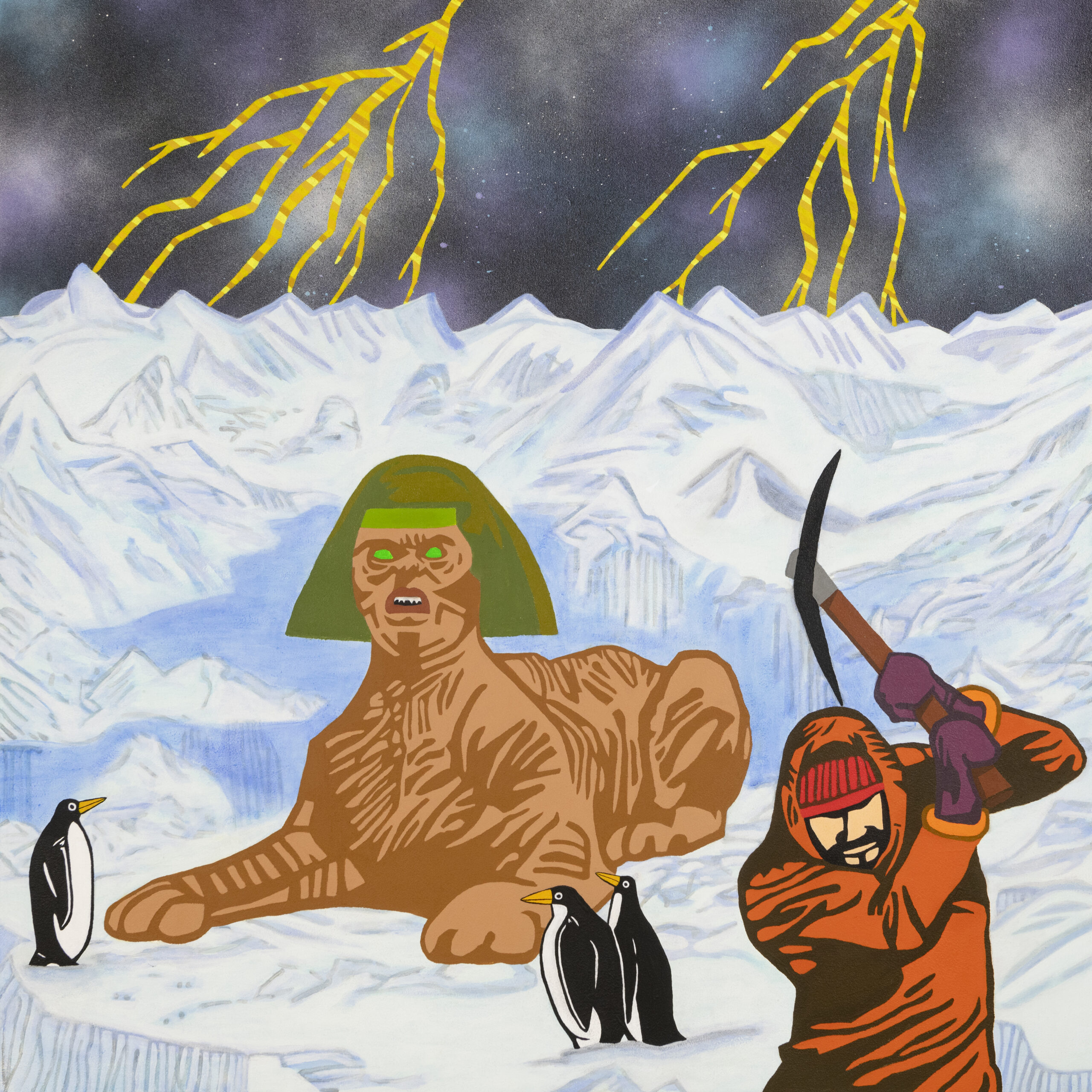 SPHINX, Acrylique sur toile/Acrylic on canvas, 122 X 122 cm, 2022.