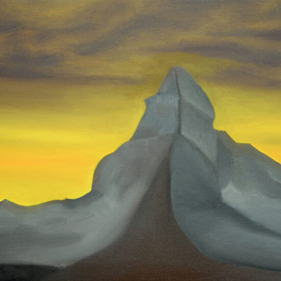 Montagne III- Le calme avant la tempête, Huile sur toile/Oil on canvas, 36 X 46 cm, 2014.